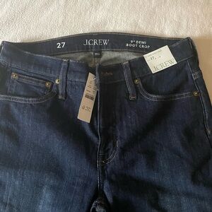 NWT J Crew 9” women’s Demi Boot Cut dark wash jeans 👖 25” inseam